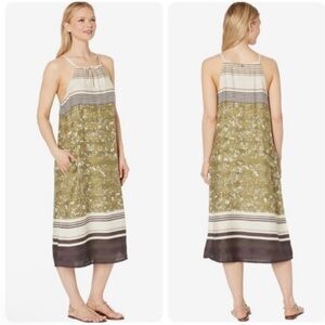 Prana Cream and Tan Striped Dress, Sz M